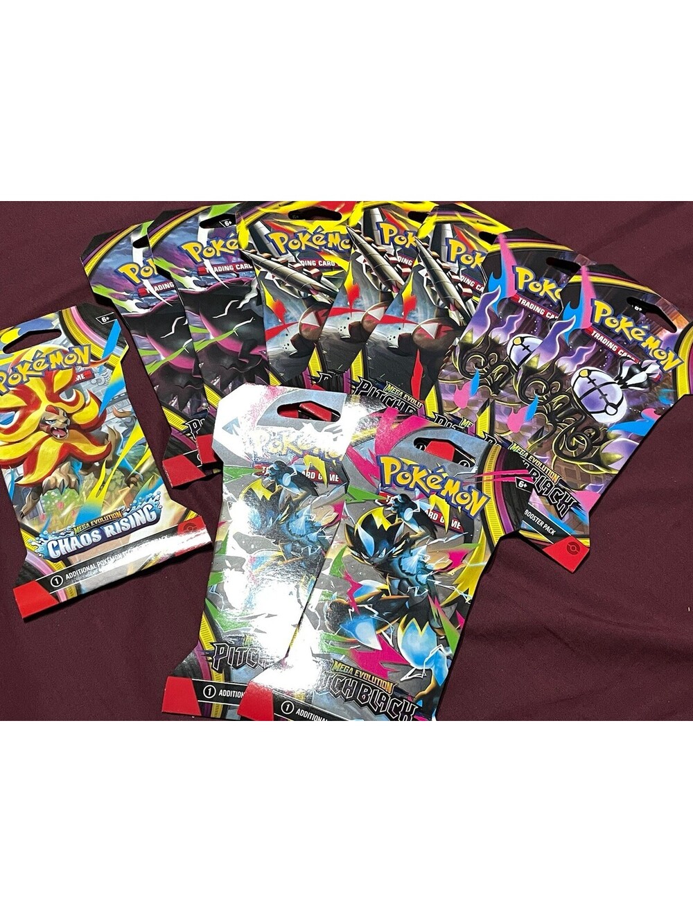 Pokemon Mega Evolution Pitch Black X9 + Chaos Rising X1 Piece Lot.